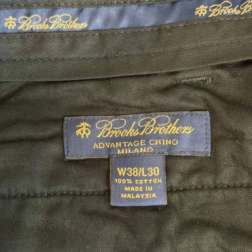 Brooks Brothers Advantage Chino Milano Mens 38x27 Slim Fit Navy Blue Pants